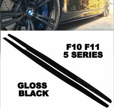BMW 5 SERIES F10 F11 GLOSS BLACK SIDE SKIRT EXTENSION BLADES KIT M PERFORMANCE