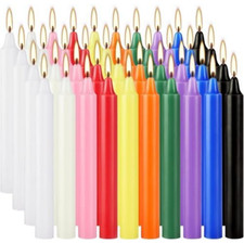 40 Pack Spell Chime Candles-4 Inch Multi-Colored Taper Candles Sticks-for Hom...