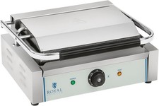 Royal Catering Commercial Contact Grill Double Ribbed Griddles 2200W  