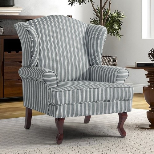 Gray striped linen mid - gray,