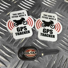 MOTORCYCLE GPS TRACKER anti theft SECURITY stickers decals x2 