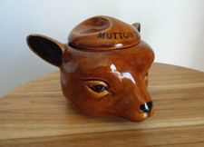 Vintage Szeiler Pottery Mutton Meat Dripping Jar in the Shape of  a Sheeps Head