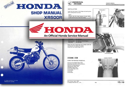 Honda xr500r service manual - xr500r,