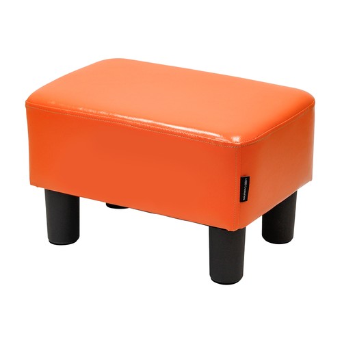 Orange leather rectangular - pu,