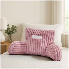 Cuddle Cushion Fleece Reading Chair Back Support Soft Bed Rest Pillow with Arms