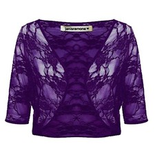 Womens SEE THROUGH Lace 3/4