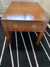 Bradley Furniture Burr Yew Wood Brass Military Campaign Coffee Table