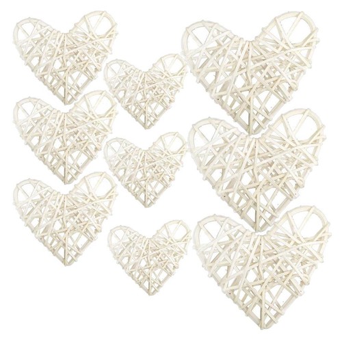 Mixed heart rattan wicker - 9x,