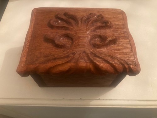 Wooden hand carved small - hand, box