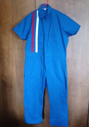 Blue coveralls jumpsuit short - blue,