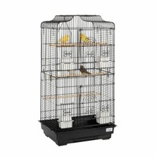 Liberta Lotus Bird Cage - Budgie/Canary Cage Black 36 x 46 x 92cm (approx)