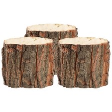  3 Pcs Rustic Wood Bucket Flower Pots Country Style Plant Vase Wooden Flowerpot