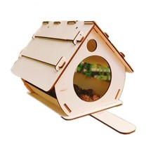 Wooden Bird Houses Hanging Bird Feeder Birdhouse to Paint for Bird Watching