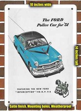Metal Sign - 1951 Ford Police