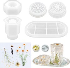 Woohome 3 PCS Large Grinder Resin Mould Tray Epoxy Casting Mould Silicone Jar M