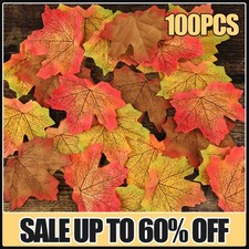 100PCS Artificial Autumn Maple