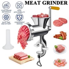 Manual Meat Grinder, Hand Operated Sausage Stuffer Filler Hand Crank Mincer