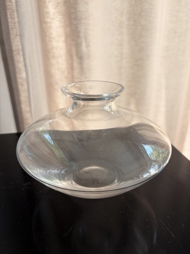 Vintage clear glass vase bowl - vintage,