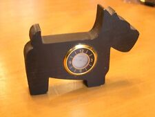 Vintage Scotty Scottie Scottish Terrier Black Dog Wooden Quartz Clock Working