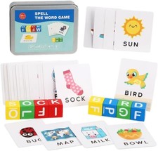 Color Blocks Spelling Word Games, Wooden Alphabet Puzzles Blocks Matching Letter