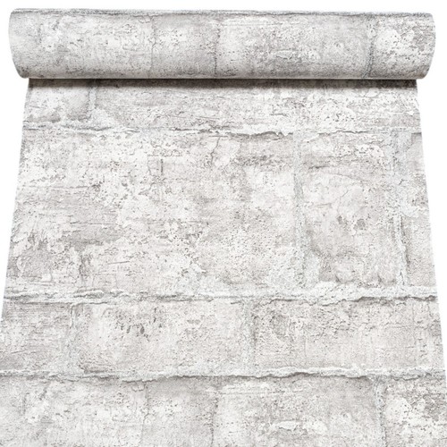 Grey brick effect wallpaper - grey,