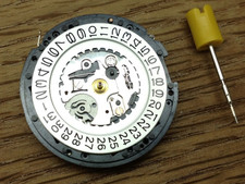 Seiko 5M42A KINETIC Watch Movement - NEW - Silver & Black date