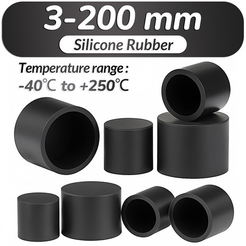 End cap black silicone rubber - black,