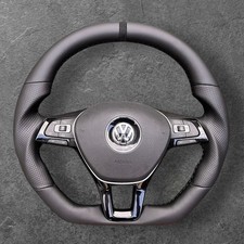 EXCHANGE VW T6 TRANSPORTER GOLF 7 FLAT BOTTOM BLACK CUSTOM STEERING WHEEL