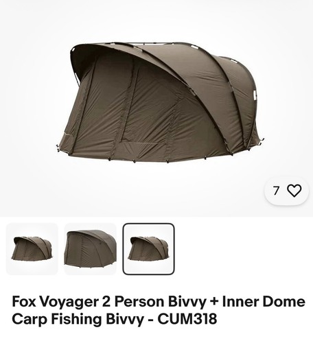 Fox voyager man bivvy with - voyager,