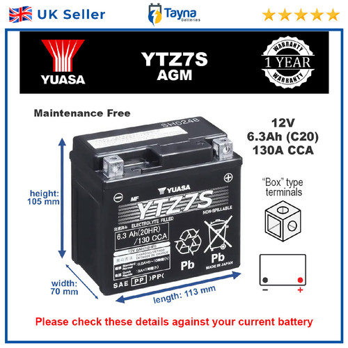 Genuine yuasa ytz7s high power - high,