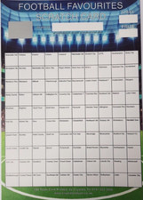 A4 100 TEAM / SPACE FOOTBALL SCRATCH CARD FUNDRAISING CHARITY EVENTS 1,5,10, 20
