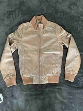MENS BROWN ZARA LEATHER JACKET - SIZE SMALL