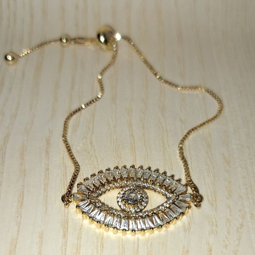 Gold evil eye bracelet - gold,