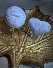 White Mexican Agate Sphere And Heart, Healing Crystal, Spiritual