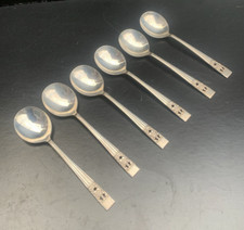 Community Plate EPNS Soup Spoons x 6 Vintage Retro