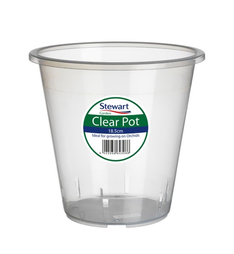 Clear orchid pot - clear,