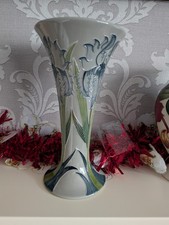 Moorcroft Pottery Green Iris Vase Art Nouveau Style Legacy Collection 2013