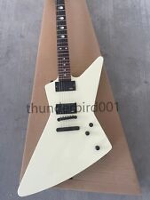 EX Style Electric Guitar Explorer Eet Fuk Middle Finger Inlays Cream Yellow