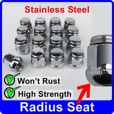 16 ALLOY WHEEL NUTS FOR LOTUS ELISE S1 (1995-01) RADIUS STAINLESS CAP LUG BOLT
