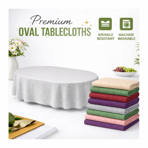 Oval rectangle linen - rectangle, look