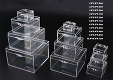 Mini Square Clear Plastic Small Box Jewelry Storage Container Beads Case Box