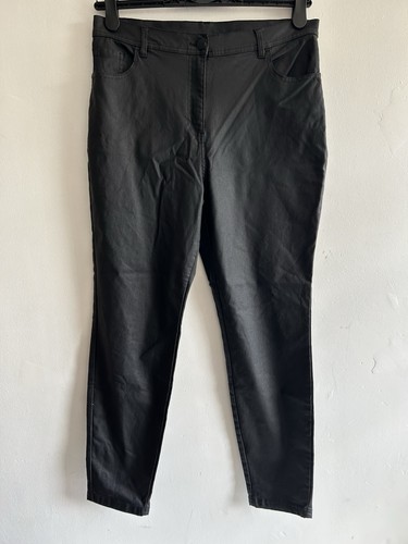 Black faux leather trousers