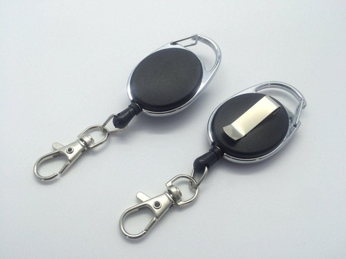 Black retractable key reel - key,,