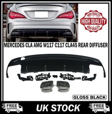 FOR MERCEDES CLA AMG W117 C117 CLA45 REAR DIFFUSER QUAD EXHAUST TAIL PIPE 13-19