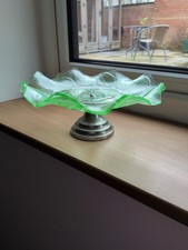 Vintage Art Deco Green Glass