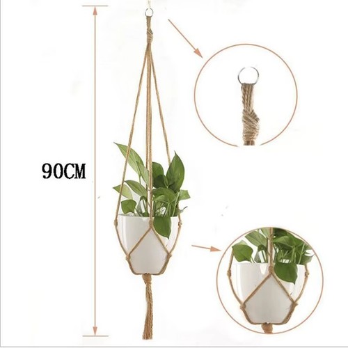 Hand made macrame plant hanger - made,