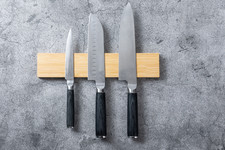 Wood Block Magnetic Wall Mounted Knife Holder Strip Kitchen Magnet Rack Holder