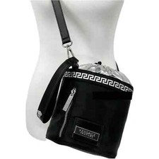 Versace Parfums Small Black Bucket Bag with Detachable Shoulder Strap