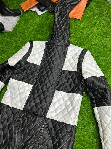 Fetish quilted leather catsuit - leather,
