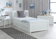 Solid Pine Captains Bed - 3ft